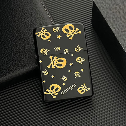 Zorro brass kerosene windproof lighter with personalized creativity, ultra-thin square angle smooth kerosene machine