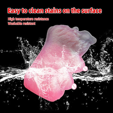 YOCY Animal Wolf Male Masturbator Sexy Breast Silicone Penis Stroker Pocket Pussy Lifelike Vagina Onahole Sex Toys For Adult Men