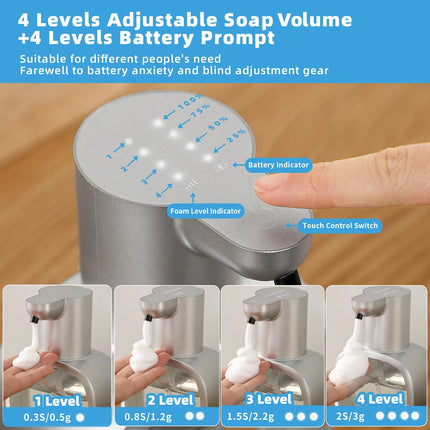 New Wall Mounted Automatic Soap Dispenser Foam Smart Hand Washing Machine 500ml Liquid Rechargeable Bathroom Induction Sensor