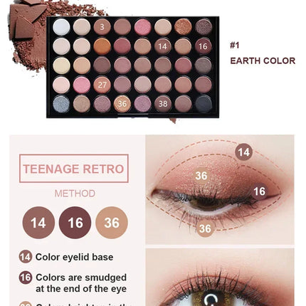 40 Colors Eyeshadow Palette Matte Glitter Pearlescent Powder Shimmer Shine Nude Eye Pigments Make Up Palette Set Cosmetics