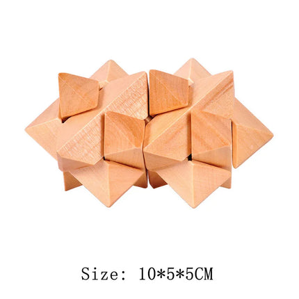 Wooden Luban Lock Unlock Interlocking Puzzle Rompecabezas IQ Test Brain Teaser Game For Adults And Kids Educational Toys