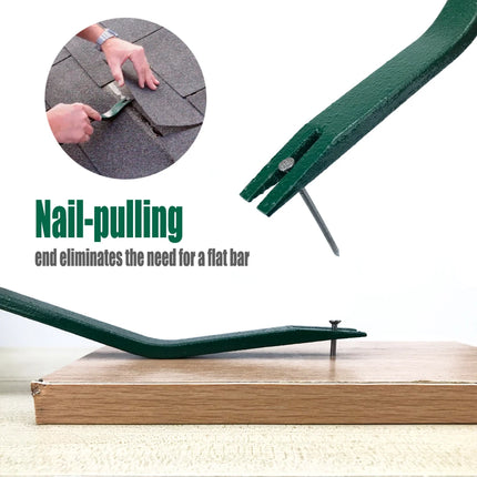 Green Roof Shingle Remover Heavy Duty Nail Remover Tool DIY Snake Shape Portable Roofing Installation and Removal Tool