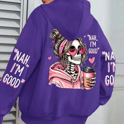 Expensive Talks Back Funny Printing Womens Hoodie Loose Multicolor Pullovers Fleece Autumn Sportswear Casual Pocket Hoody