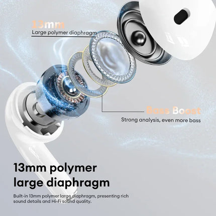 HYUNDAI HY-T02 Pro Earphones In-Ear Wireless Bluetooth 5.4 Sports Headset HD Call HiFi Earbuds with Mic for xiaomi Android