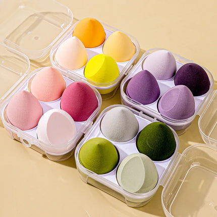 4PCS Beauty Eggs Set Seamless Smudging More Hygienic Prevents Bacteria Buildup Create A Flawless Makeup Look Beauty Egg Case
