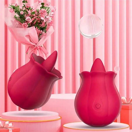 Powerful Swing Tongue Licking Vibrator Female Rose-toy Oral Nipple Clitoris Stimulator Massager Adults Goods Sex Toys for Women