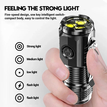 Ultra-bright  Rechargeable LED Pen Clip Mini Flashlight Handheld Torch Portable Waterproof Lamp for Nigh Work Emergency Camping