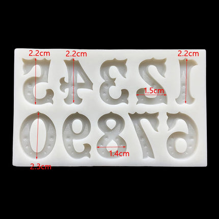 "0-9" Number Silicone Sugarcraft Mold Cupcake Chocolate Baking Mold Fondant Cake Decorating Tools