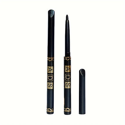2pcs Black Eyeliner Pencils - Waterproof, Sweatproof, Smudge-Proof, Easy to Rotate for Perfect Eye Makeup