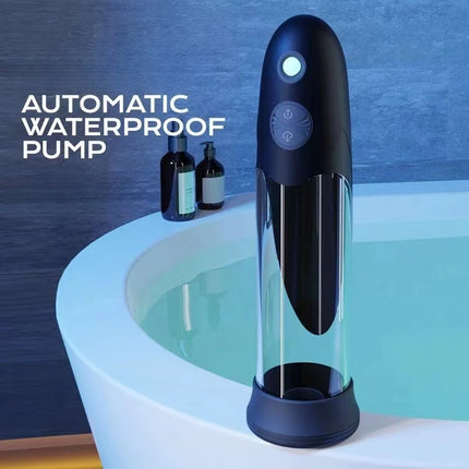 Electric Waterproof Male Bath Pump with Hydro Massage Cup, Desensitizing Trainer and Private Care Accessories