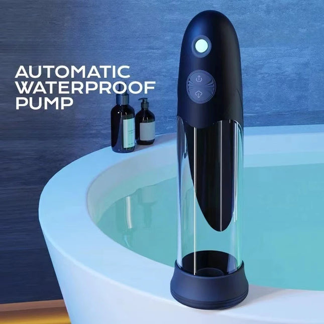 Electric Waterproof Male Bath Pump with Hydro Massage Cup, Desensitizing Trainer and Private Care Accessories