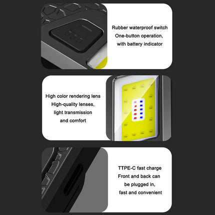 Ultra Bright Portable Magnetic & Clamp LED Flashlight Rechargeable Work Light with Built-in Battery Waterproof Pocket Lantern