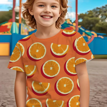 Fashion Lime Lemon Pattern T-Shirt for Kids Hot Sale Fruit 3D Printed T Shirts Summer Round Neck Tees Tops Loose Short Sleeves