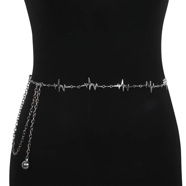 Bohemia Single-layer Lightning Shaped Alloy Waist Chain Street Photography Women's Body Chain Jewelry