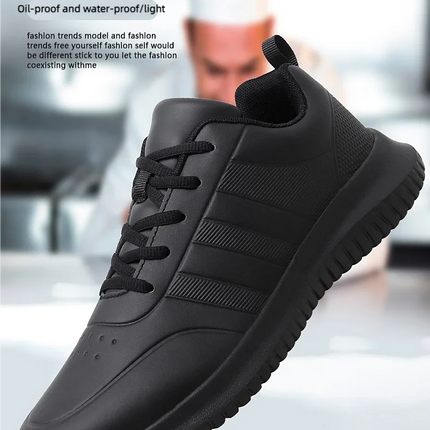 Chef shoes four season soft-sole anti-slip oil-proof waterproof portable kitchen work shoes fashion plus size casual men's shoes