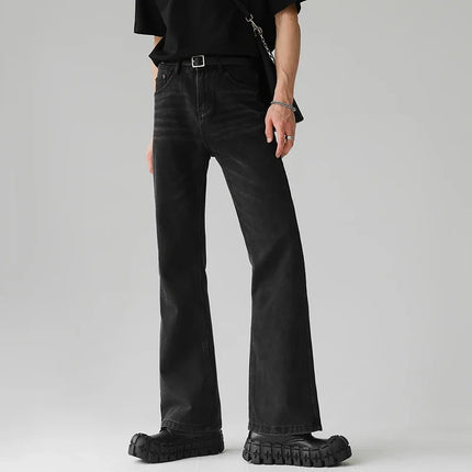 New Hot Sale Men Bootcut Jeans Daily Casual Baggy Straight Leg Denim Pants Trend Male Classic Simplicity Black Blue Trousers