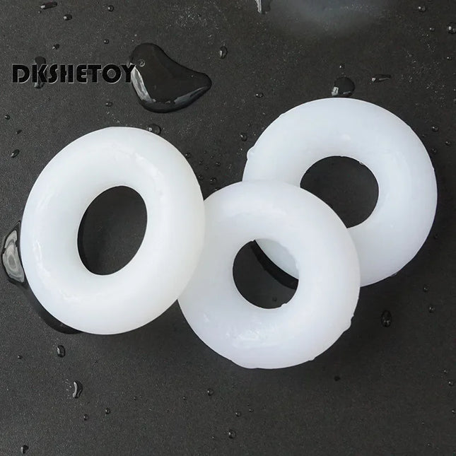 3pcs Penis Rings Semen Lock Cock Rings Sleeve Delay Ejaculation Silicone Beaded Time Lasting Erection Sex Toys for Men
