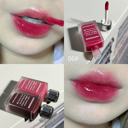 Punk Juice Red Lip Gloss Black Mirror Water Light Lip Glaze Jelly Glass Lip Oil Waterproof Lipstick Nude Clear Tint Makeup