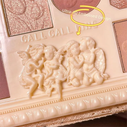 Pearl Matte Waterproof Eye Shadow Palette Blush Glitter Highlighter All In One Embossed Angel Face Contour Makeup Collection
