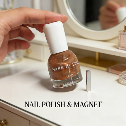 S163 Copper 10ml No-Bake Cat Eye Nail Polish. Crystal Berry color series base with berry red fragments. Quick-drying