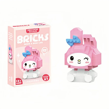 99 style SANRIO Hello Kitty Building Blocks Cartoon Figures Kuromi Bricks My Melody Children's Assembly Toys Cinnamoroll Gift