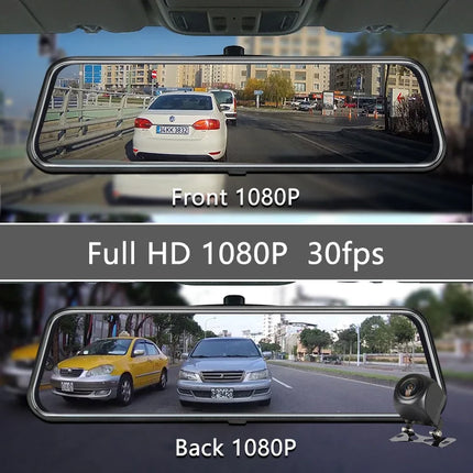 Auto Mirror Camera for Car Touch Screen Video Recorder Rearview 10" Mirror Dash Cam Front and Rear Camera Mirror DVR Black Box
