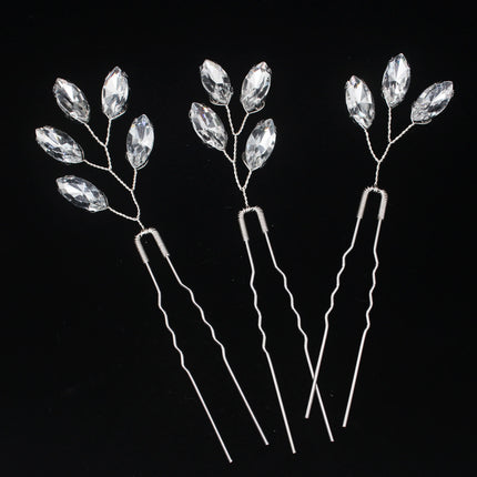 Handmade Pearl Flower Hairpin Gold Color Leaf Shaped Metal Wedding Bride Hair Clips Hair Jewelry Accessories Bride Hair wear