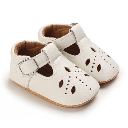 Breathable Newborn Baby Shoes Baby Boy Girl Shoes Girl Classic Bowknot Rubber Sole Anti-slip PU  Toddler Shoes First Walker