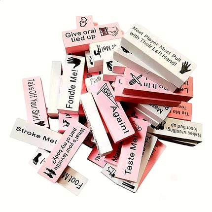 48Pcs Sex Block Game Wooden Block Tower Game Sexual Position Valentine Tumbling Tower Stacking Games Night Party Sex Toys