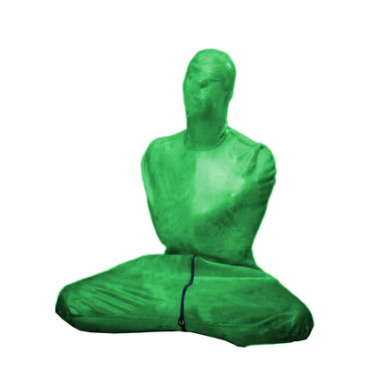 Unisex Fetish Shiny PVC Leather Bodysuit, Mummy Costumes, Sleeping Bag, Sexy Catsuit, Fron Zipper with Crotch, Halloween Cosplay