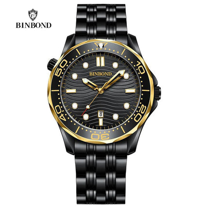 BINBOND Brand New Fashion Ultra-thin Sea Horse Series Men's Business Quartz Watches Waterproof Luminous Sports Casual Men's Watch