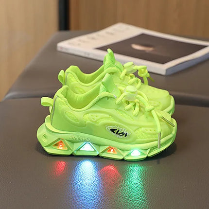 Baby Shoes2023 Spring Autumn New Boys and Girls Light Up Clunky Sneaker Small and Medium-sized Children's Soft Soled Baby Shoes