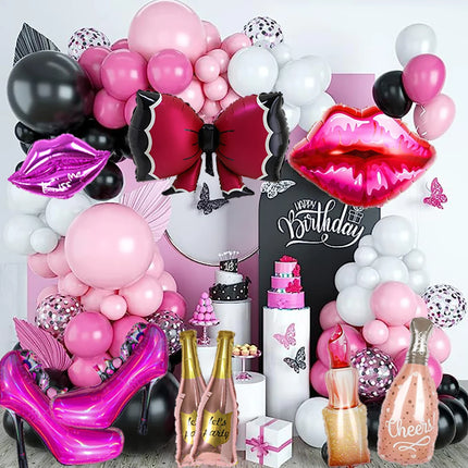 Lipstick Balloon Large Lip Heart Foil Balloons for Spa Makeup Girl's Party Decors Bridal Shower Wedding Valentine's Day Supplies