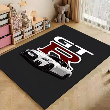 Skyline R34 Rug Velvet Flannel Printed Floor Mat Car Design Decorative Carpet Living Room Home Decor