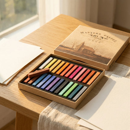 Marie's Color Chalk 12/24/36/48 Colors Chalk Painting Pink Professional Pastel Stick Brush Board Newspaper Painting Supplies