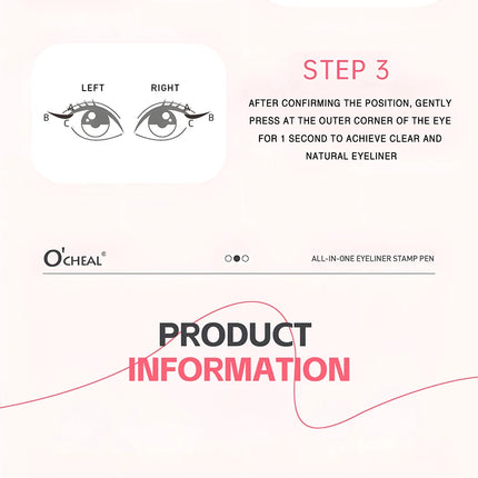 O'CHEAL  All-in-one Rotating Eyeliner Stamp Pen Quick Eye Makeup Double-Ended Eyeliner Waterproof Long-Lasting Stamp Eyeliner