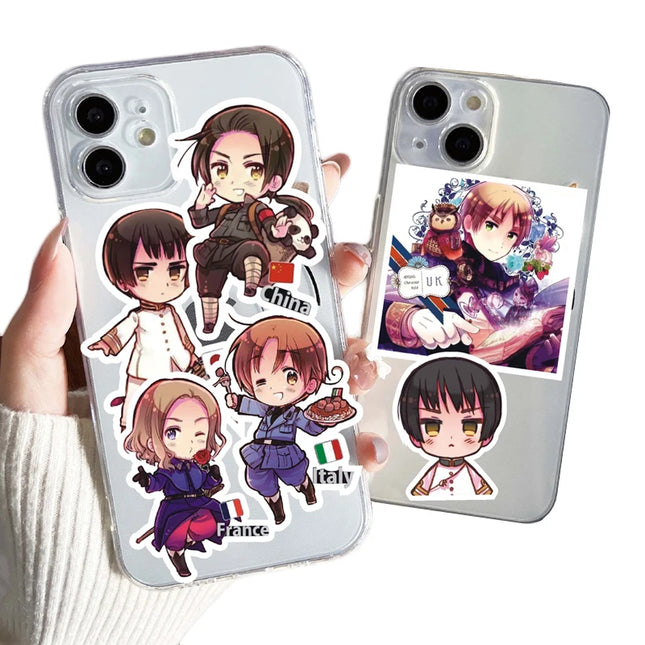 65Pcs Hetalia APH Anime Peripheral Stickers DIY Handbook Decoration Phone Case Cup Skateboard Waterproof Graffiti Stickers