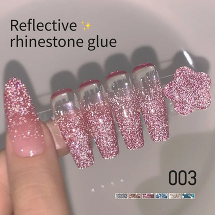 Super Sparkling Silver Nail Gel DIY Reflective Crushed Diamond Bounce Nail Gel Internet Famous Popular for Salon Special Use