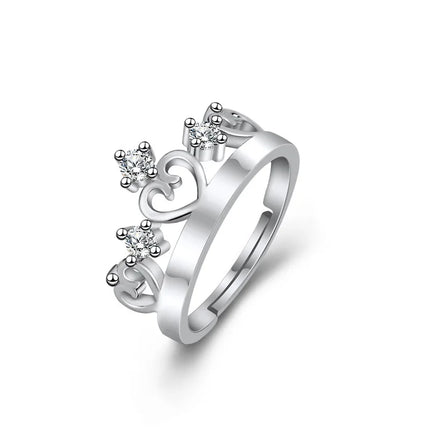 Hot 925 Sterling Silver Ring AAA Zircon Adjustable Simplicity Fashion Exquisite Women Jewelry Accessories Wedding Party Gift
