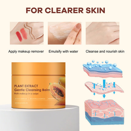 Papaya Makeup Remover Cream with Papaya Enzyme for Gentle Makeup Removal and Deep Cleansing of Pore Dust