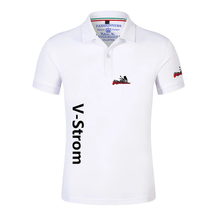 2024 Motorcycle Vstrom 650 V Strom Men's New Autumn Casual Polo Shirt Comfortable T-shirt High Quality Breathable Short Sleeve Top