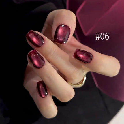 MIANEL 12ML Burning Love Cat Eye Gel Polish 2025 New Arrival - Brightening Dragon Fruit Pink with Glass Bead Cat Eye Nail Art