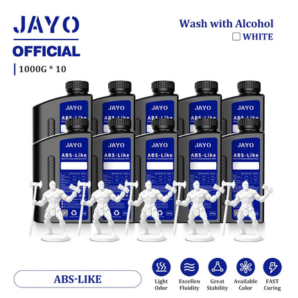 JAYO Standard/ABS-Like/PA-Like/High Temp/Though Resin 10KG 395-405nm UV Curing  Photopolymer Rapid Resin for LCD/DLP 3D Printer