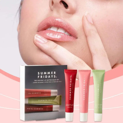 SUMMER FRIDAYS Lipstick three piece set deeply moisturizes lips locks water soothes brightens lips dry non greasy