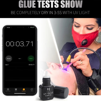 JOMAY UV GLUE Adhesive For Eyelash Extensions 0.1S Fast Drying Strong False Eye Lash Extension Glue Long Lasting UV Eyelash Glue