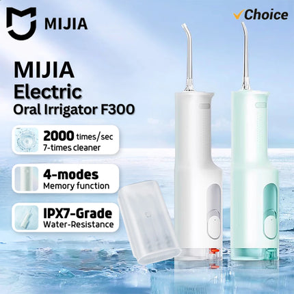 Original New MIJIA Portable Oral Irrigator F300 Dental Water Jet Water Flosser Teeth Whitening Bucal Tooth Cleaner Waterpulse