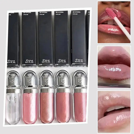 3D Hydra Lipgloss Mirror Lip Glaze Shimmer Moisturizing Pearlescent Color Liquid Lip Gloss Plump Glossy Non Stick Cup Balm