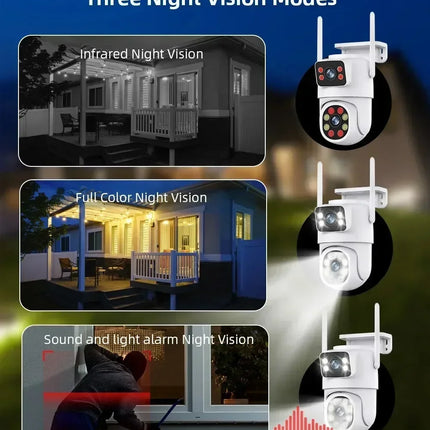 ANSVICAM Tuya Wifi IP Camera 8K with Alexa Google Onvif NVR Dual Lens Camera PTZ Outdoor 4K Dual Screen Auto Tracking Night mod
