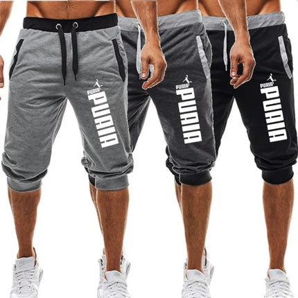 2026 New Men's Sports Pants Men's Casual Jogging Shorts Elastic Fitness Pants Seven Quarter Pants Casual M-3XL Men