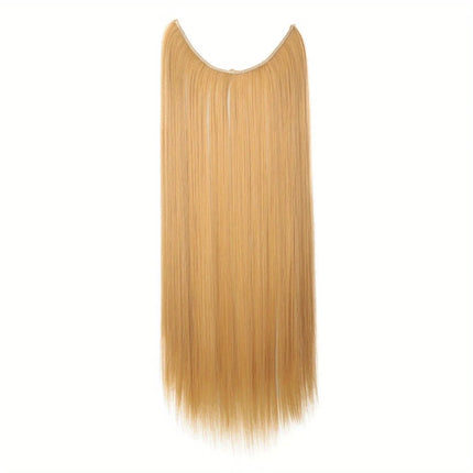 Synthetic Of The Line Type Hair Extensions Straight Hair Wig Piece One Piece With Invisible Fish Line Transparent Wire